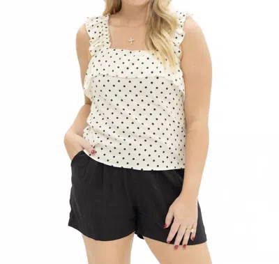 Grace + Emma Amber Tank Top In Polka Dot In White