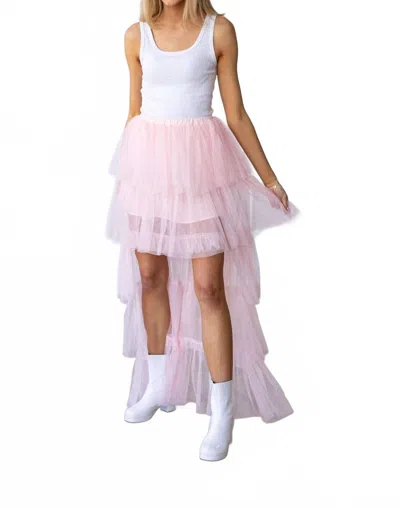 Grace + Emma Bride To Be Tulle Ruffled Maxi Skirt In Pink