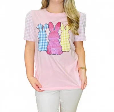 Grace + Emma Bunny Patches Top In Pink