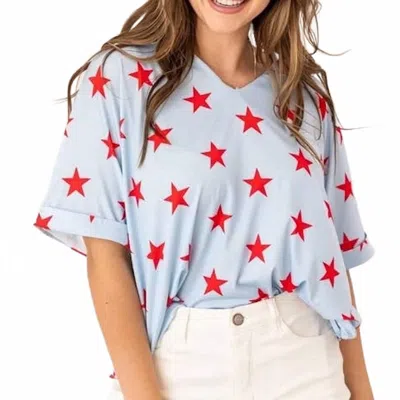 Grace + Emma Cara Top In Light Blue