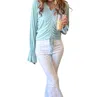 Grace + Emma Let's Go Ladies Contemporary Top In Mint In Green