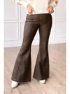 Grace + Emma The Brandy Rustic Leather Bellbottoms In Brown In Brown