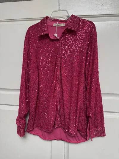 Grace + Emma Women's Sequin Long-sleeve Top In Pink