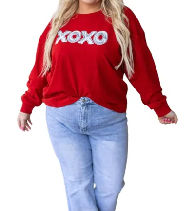 Grace + Emma Xoxo Top In Red
