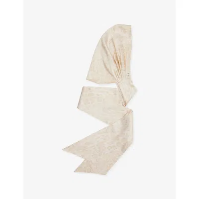 Grace Faena Womens Blonde Leopard Satin Headscarf In Pink