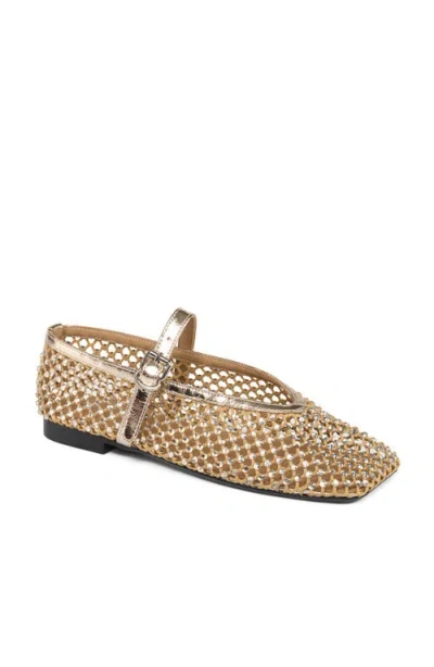 Grace Footwear Christen Crystal Mesh Mary Jane In Gold