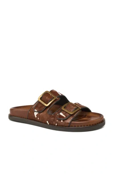 Grace Footwear Karpathos Pony Hair Slide Sandal In Brown