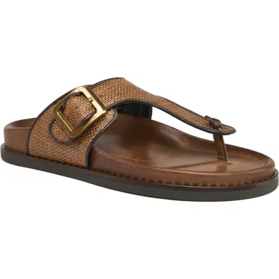 Grace Footwear Kea Woven T Strap Sandal In Brown