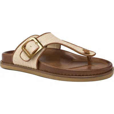 Grace Footwear Kea Woven T Strap Sandal In Brown