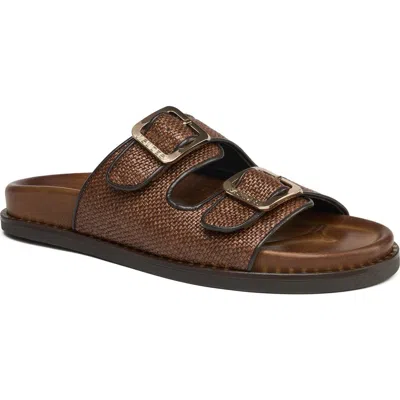 Grace Footwear Kimolos Woven Slide Sandal In Brown