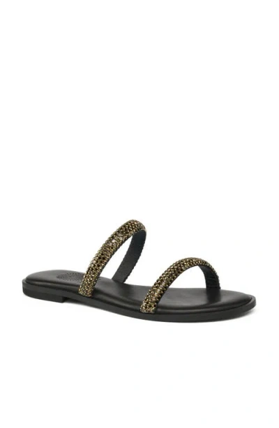 Grace Footwear Paros Crystal Slide Sandal In Black