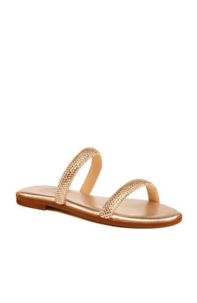 Grace Footwear Paros Crystal Slide Sandal In Gold