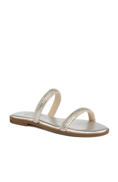 Grace Footwear Paros Crystal Slide Sandal In Silver
