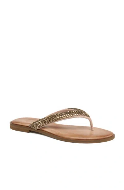 Grace Footwear Patmos Crystal Flip Flop In Brown