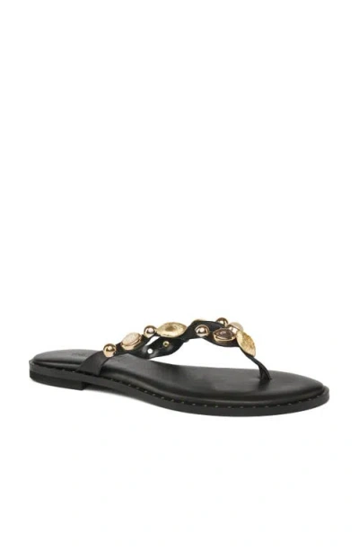 Grace Footwear Solane Stone T Strap Sandal In Multi