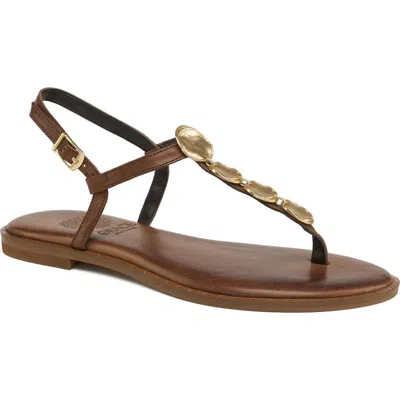 Grace Footwear Spetses Gold Disc T Strap Sandal In Multi