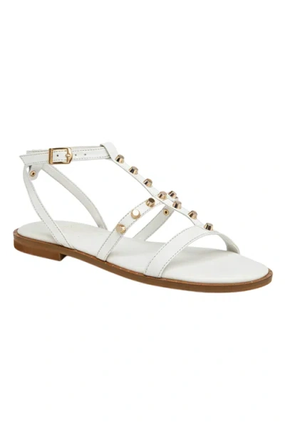 Grace Footwear Syros Studded T Strap Sandal In White