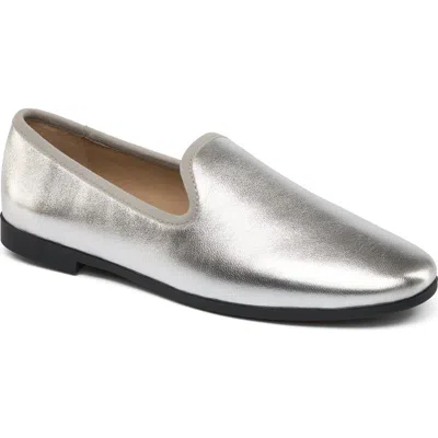 Grace Footwear Vivian Leather Slip-on Loafer In Silver
