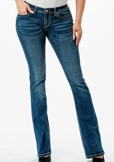 Grace In La Mid Rise Bootcut Jean In Medium Wash In Blue