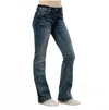 Grace In La Mid Rise Simple Stitches Jean In Medium Wash In Blue