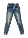 Grace In La Women's Distressed Vintage Skinny Jean In Medium Wash In Blue