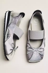 Grace Joy Ballet 2 Bow Slip-on Flats In Gray