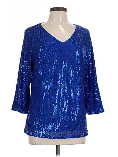 Grace Karin 3/4 Sleeve Blouse In Blue