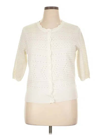 Pre-owned Grace Karin 3/4 Sleeve Button Down Shirt In White
