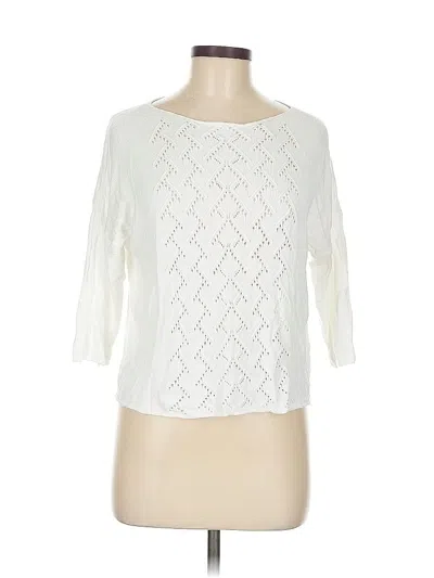 Pre-owned Grace Karin 3/4 Sleeve Top White Boatneck Tops