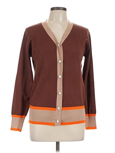 Pre-owned Grace Karin Cardigan Sweater In Brown