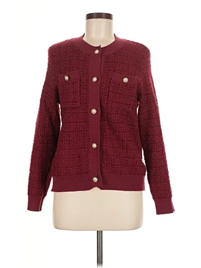 Pre-owned Grace Karin Cardigan Sweater In Burgundy