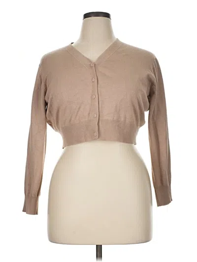 Pre-owned Grace Karin Cardigan Sweater In Tan