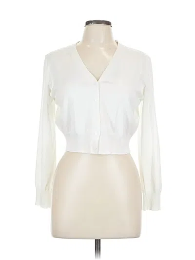 Pre-owned Grace Karin Cardigan Sweater In White