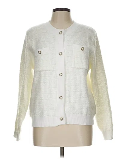 Pre-owned Grace Karin Cardigan Sweater In White