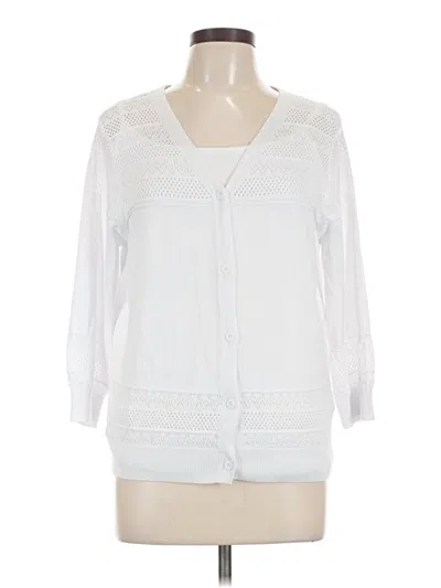Pre-owned Grace Karin Cardigan Sweater In White