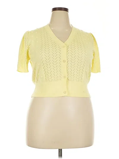 Pre-owned Grace Karin Cardigan Sweater In Yellow