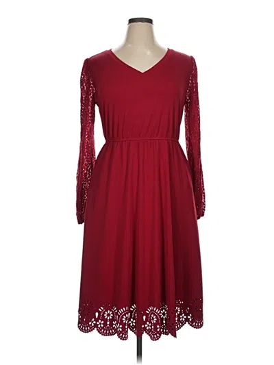 Pre-owned Grace Karin Casual Dress In Burgundy