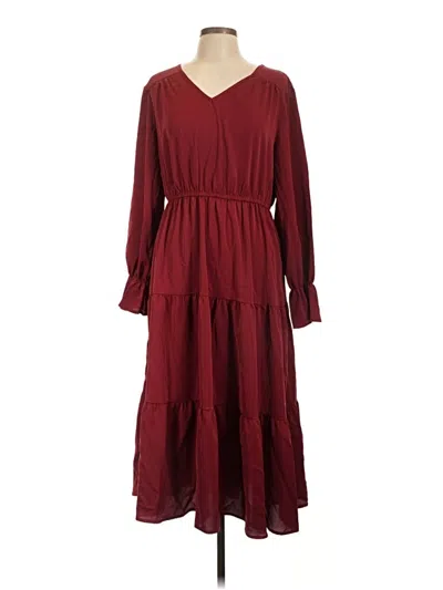 Pre-owned Grace Karin Casual Dress In Burgundy