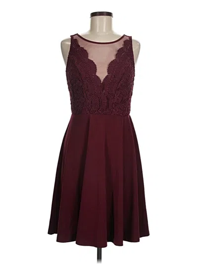 Pre-owned Grace Karin Cocktail Dress In Burgundy