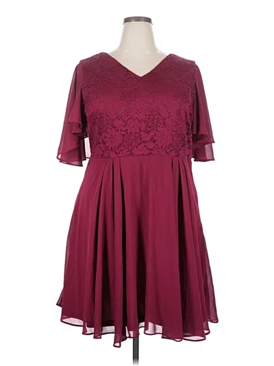 Pre-owned Grace Karin Cocktail Dress In Burgundy