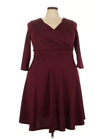 Pre-owned Grace Karin Cocktail Dress In Burgundy