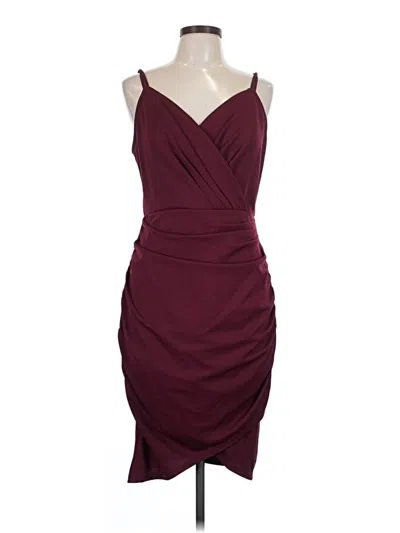 Pre-owned Grace Karin Cocktail Dress In Burgundy