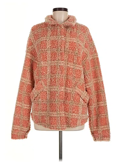 Pre-owned Grace Karin Faux Fur Jacket In Orange