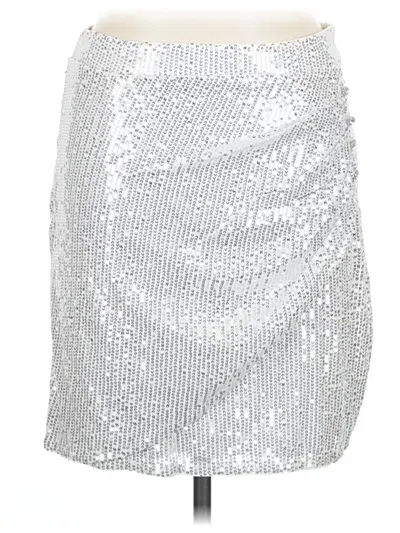 Pre-owned Grace Karin Formal Skirt In Silver