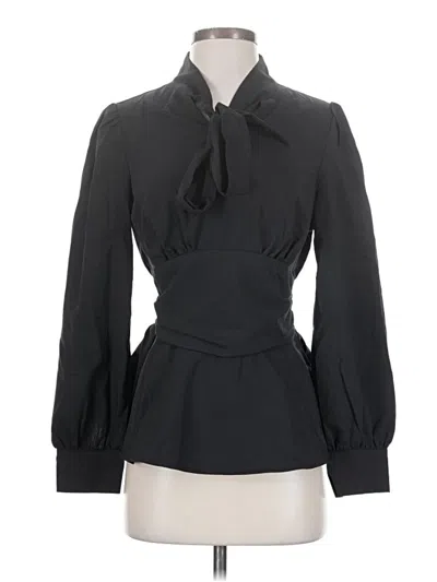 Pre-owned Grace Karin Long Sleeve Blouse In Black