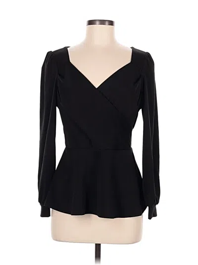Pre-owned Grace Karin Long Sleeve Blouse In Black