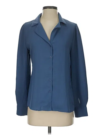 Pre-owned Grace Karin Long Sleeve Blouse In Blue