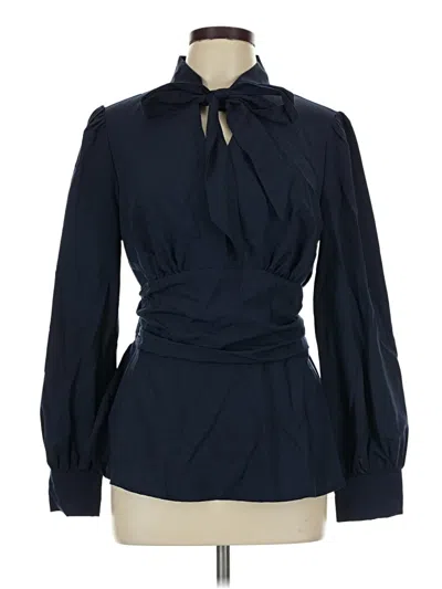 Pre-owned Grace Karin Long Sleeve Blouse In Blue