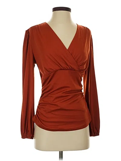 Pre-owned Grace Karin Long Sleeve Blouse In Brown