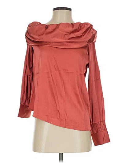 Pre-owned Grace Karin Long Sleeve Blouse In Burgundy